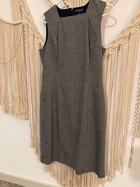 Ann Taylor Gray Sleeveless Midi Sheath Dress